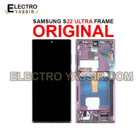 LCD SAMSUNG S22 Ultra + Frame Black+Violet Original (Model: SM-S908B, SM-S908B/DS)