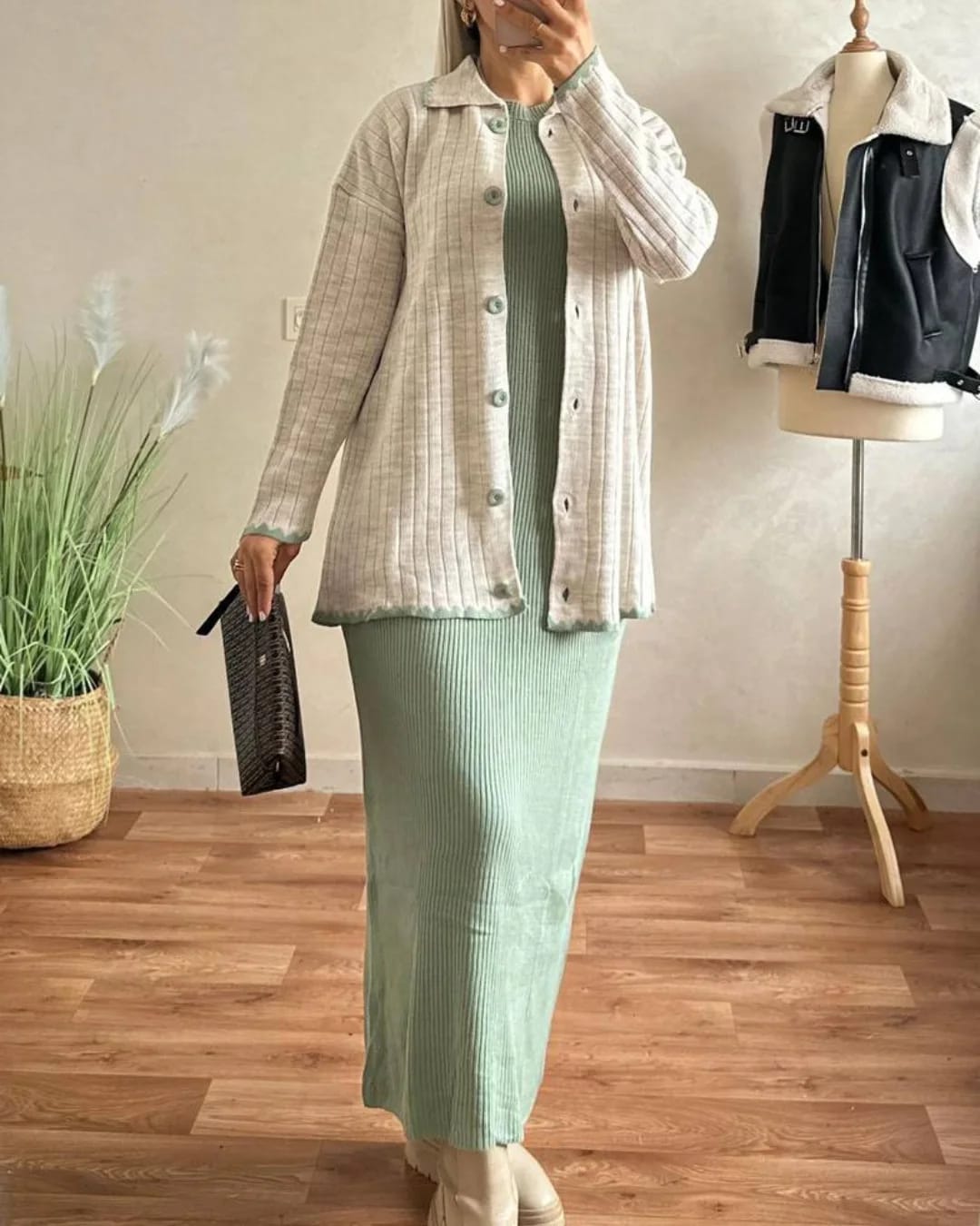 Style chic avec une veste texturée