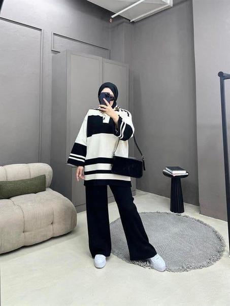Ensemble Casual avec Pull Oversize et Pantalon Fluide