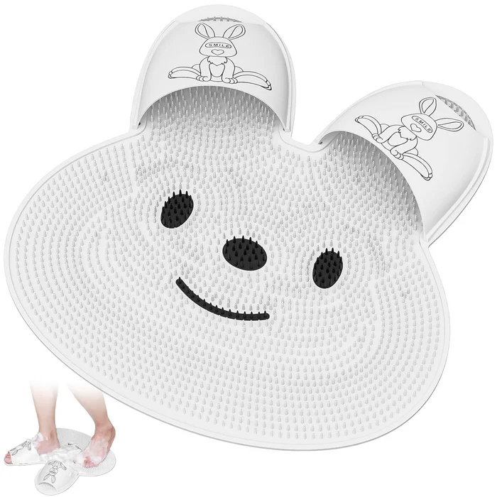 Tapis de nettoyage des pieds en silicone en forme de lapin