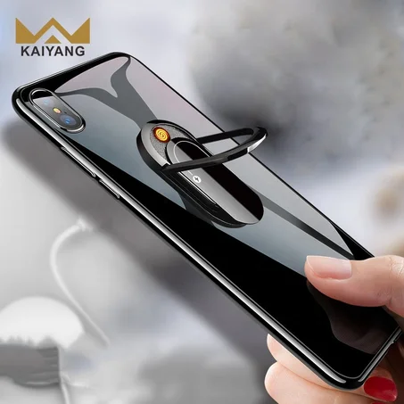 Support de téléphone portable avec anneau de maintien et recharge USB, allume-cigare rechargeable en gros