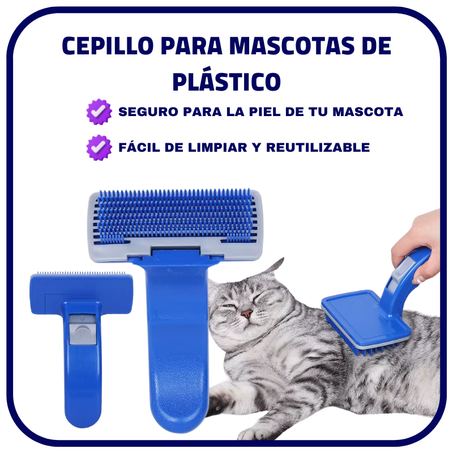 Cepillo para mascotas de plástico
