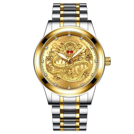 ⌚Montre dragon doré en relief⌚✨