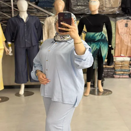 Ensemble En Lin Femme 2 Pièces Été