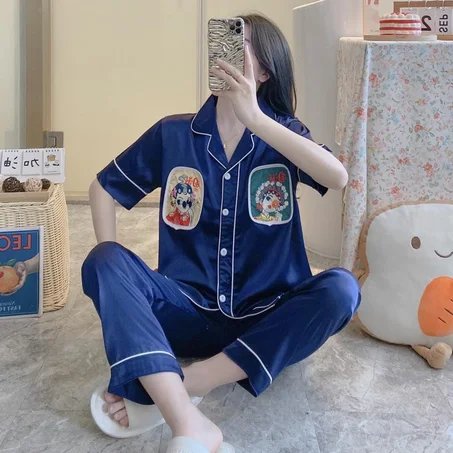CAND Woman's  silk Terno Pyjama Nightwear #118# Free size