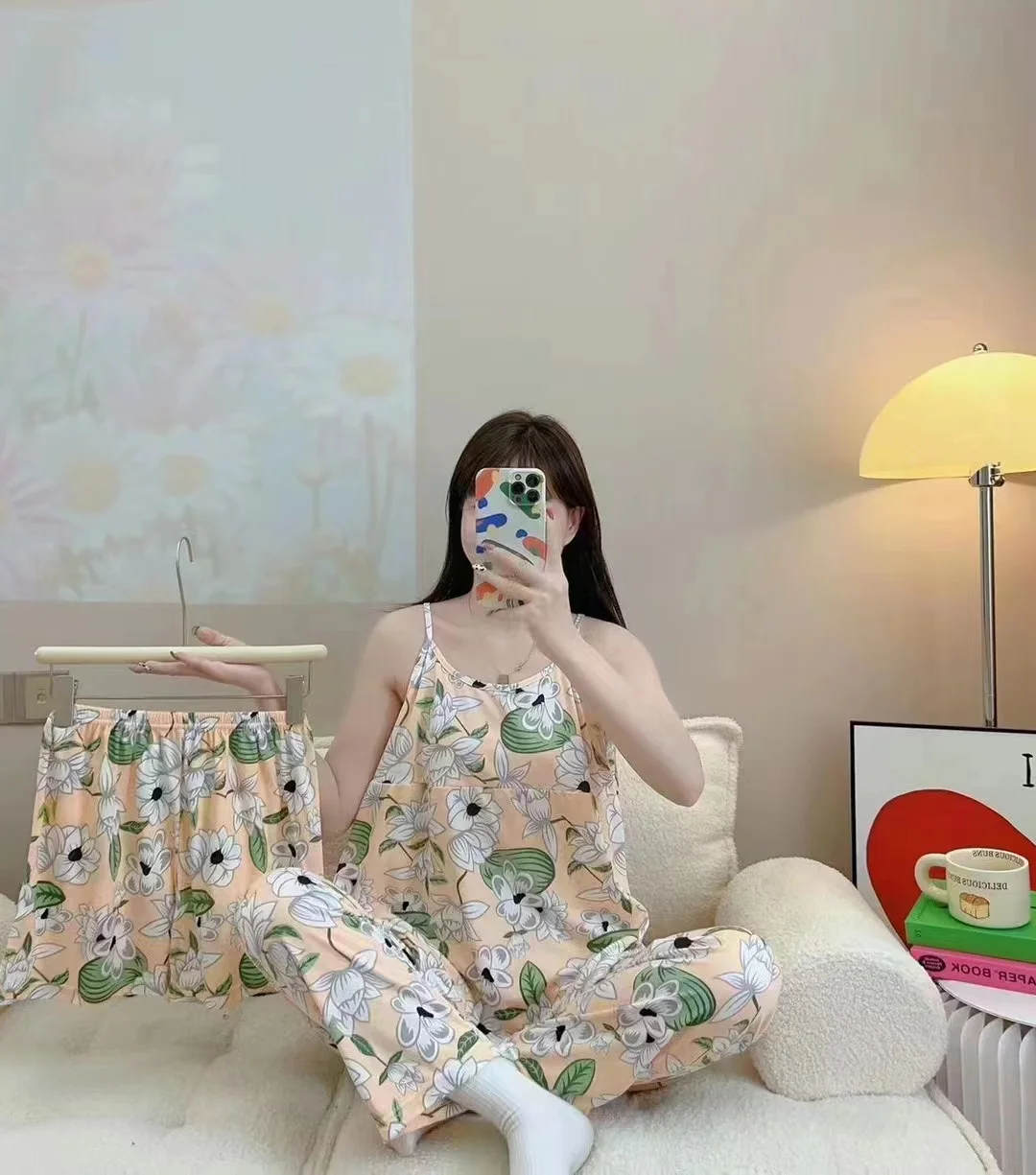 Cotton milk 3 in 1  Pyjama  Free size