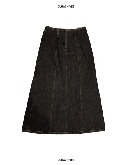 Long denim skirt