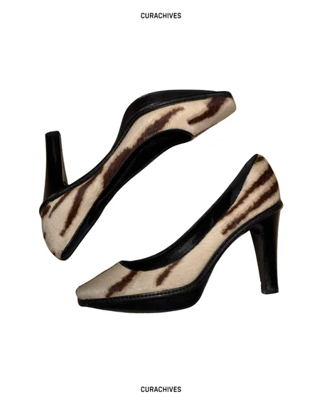 Authentic Celine Pony-style calfskin heels in perfect condition