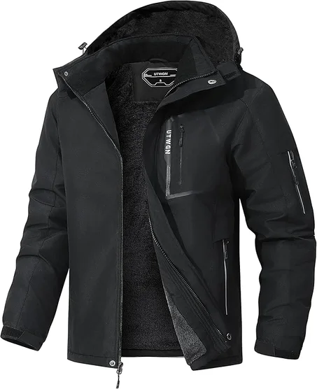 Chaqueta de esquí para hombre, abrigo de invierno cálido, resistente al agua, cortavientos con capucha, ropa de trabajo para nieve y snowboard