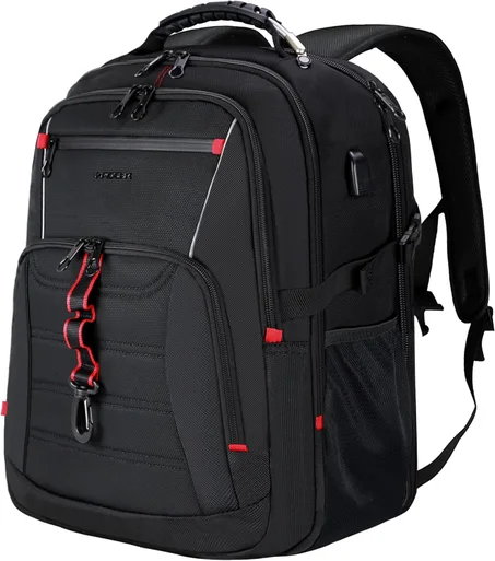 KROSER Mochila de Viaje para Laptop de 17.3-18.4 Pulgadas Mochila para Computadora, Negro, 17,3 pulg., Moderno