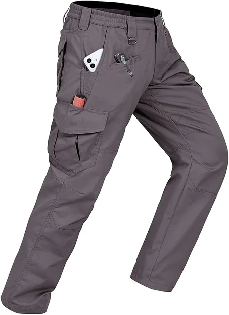 Pantalones de Trabajo para Hombre Cargo Tácticos de Construcción para Hombres Ripstop Impermeables Ligeros Senderismo al Aire Libre con Bolsillos