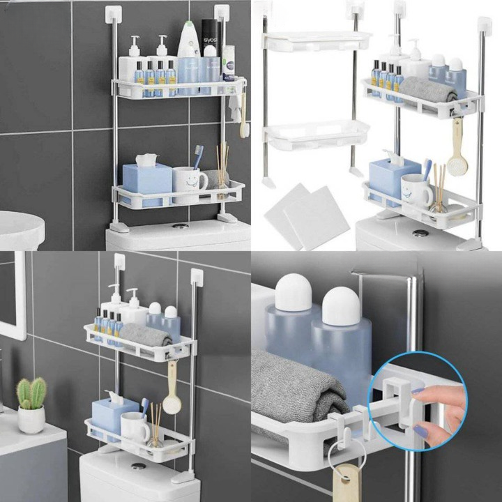 رف جداري – حمام مرتب وأنيق