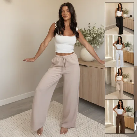 Pantalon Large Tendance Été 🌿