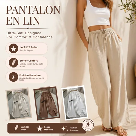 Pantalon Large en Lin✨