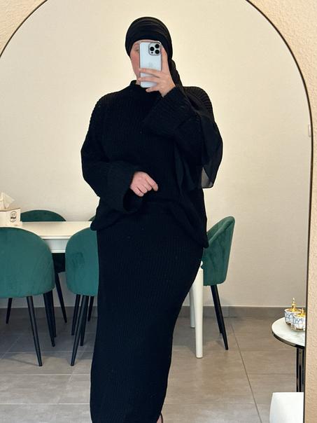 Ensemble  Hijab style 2 (Noir)