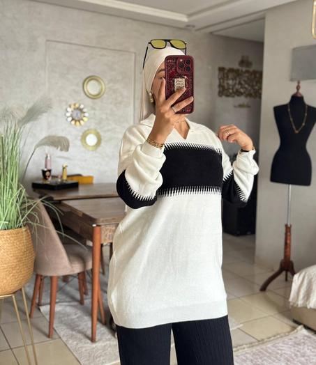 أنصومبل شتوي تركي 🇹🇷  للمحجبات و لغير المحجبات (Noir & blanc)