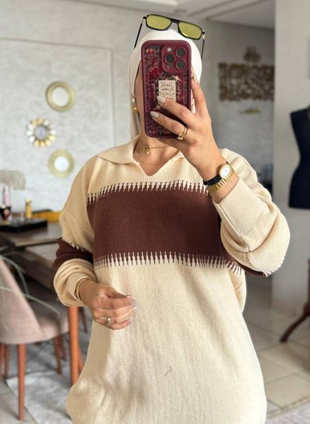 أنصومبل شتوي تركي 🇹🇷  للمحجبات و لغير المحجبات (Marron & Beige)