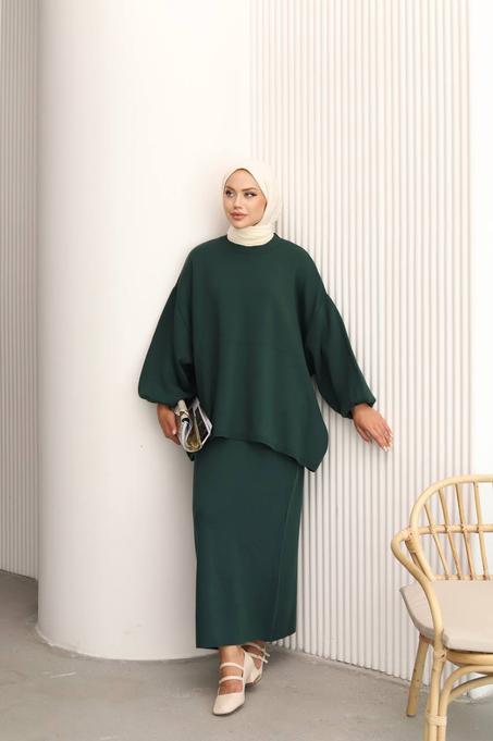 Ensemble hijab Vert Foncé