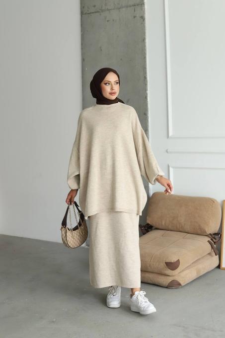 Ensemble hijab beige