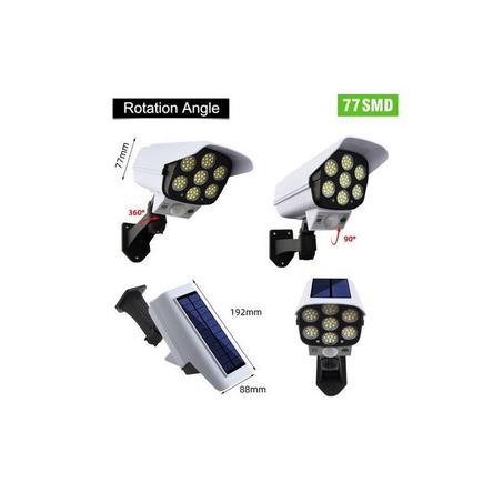 Lampe Solaire LED et Camera Factice avec Telecommande et Detecteur Mouvement