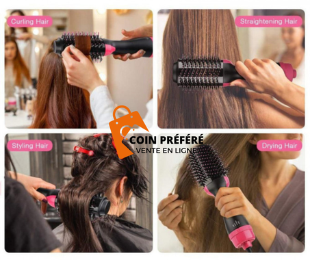 One Step Brosse soufllante en Acier - 1200W-Originale 3 en 1 One-Step Hair Dryer And Volumizer Hot Air Brush