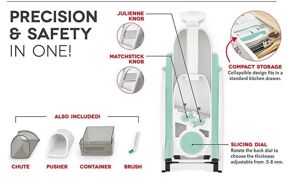 قطاعة ماندولين آمنة لتقطيع الخضراوات