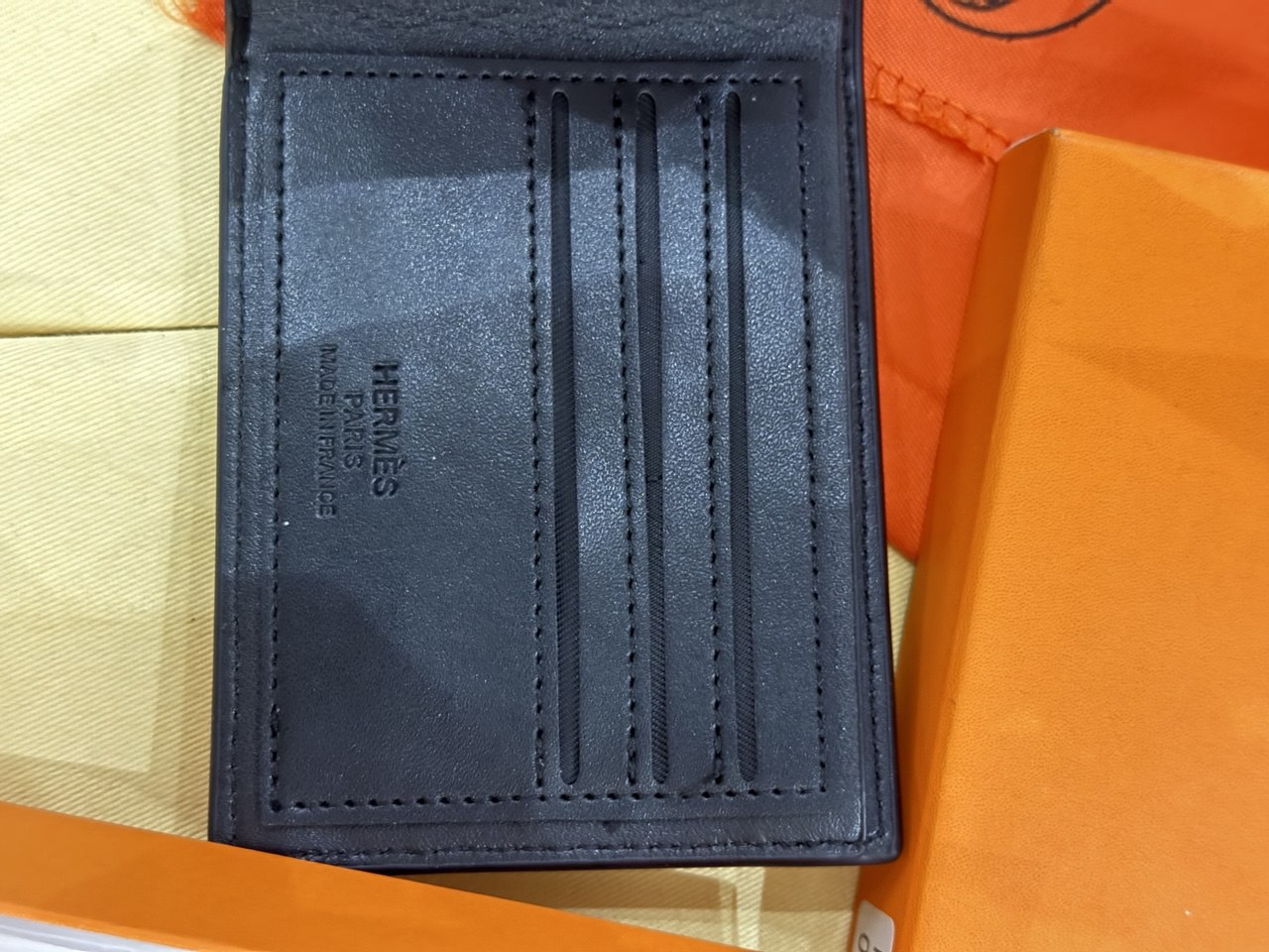 PORTE MONNAIE HERMES BLACK LEATHER