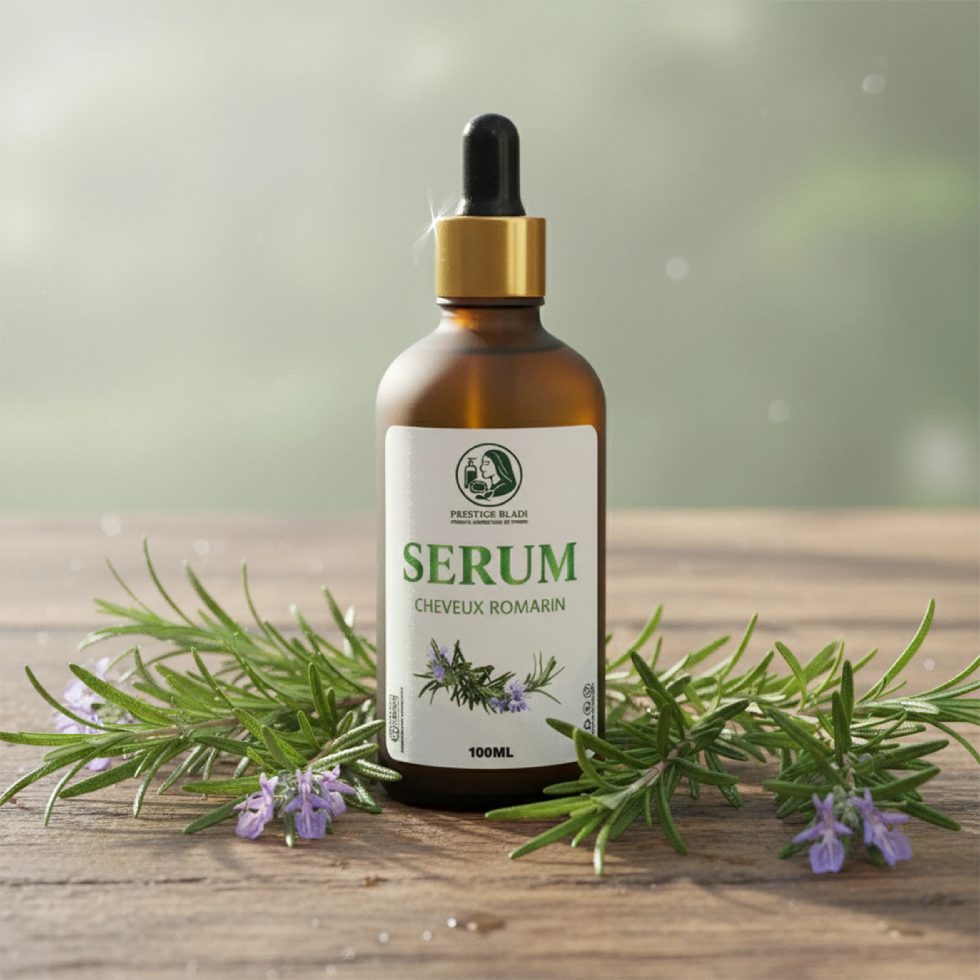 Sérum cheveux romarin – Pousse, force & cuir chevelu sain