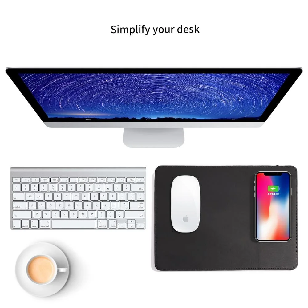 Qi wireless charging mouse pad