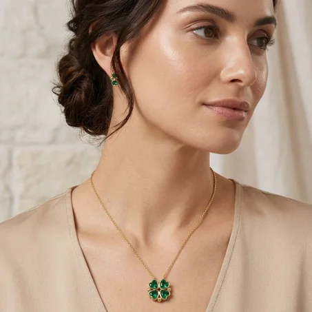 Emerald Clover Necklace
