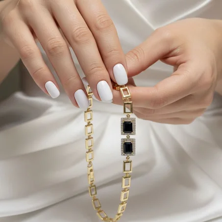 Midnight Luxe Geometric Bracelet