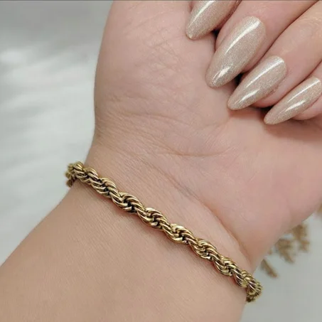 Golden Twist Rope Bracelet