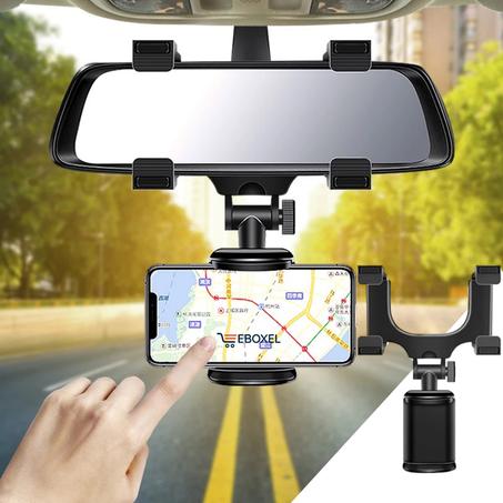 حامل هاتف للسيارة بزاوية دوران 360° – تثبيت قوي على مرآة الرؤية الخلفية