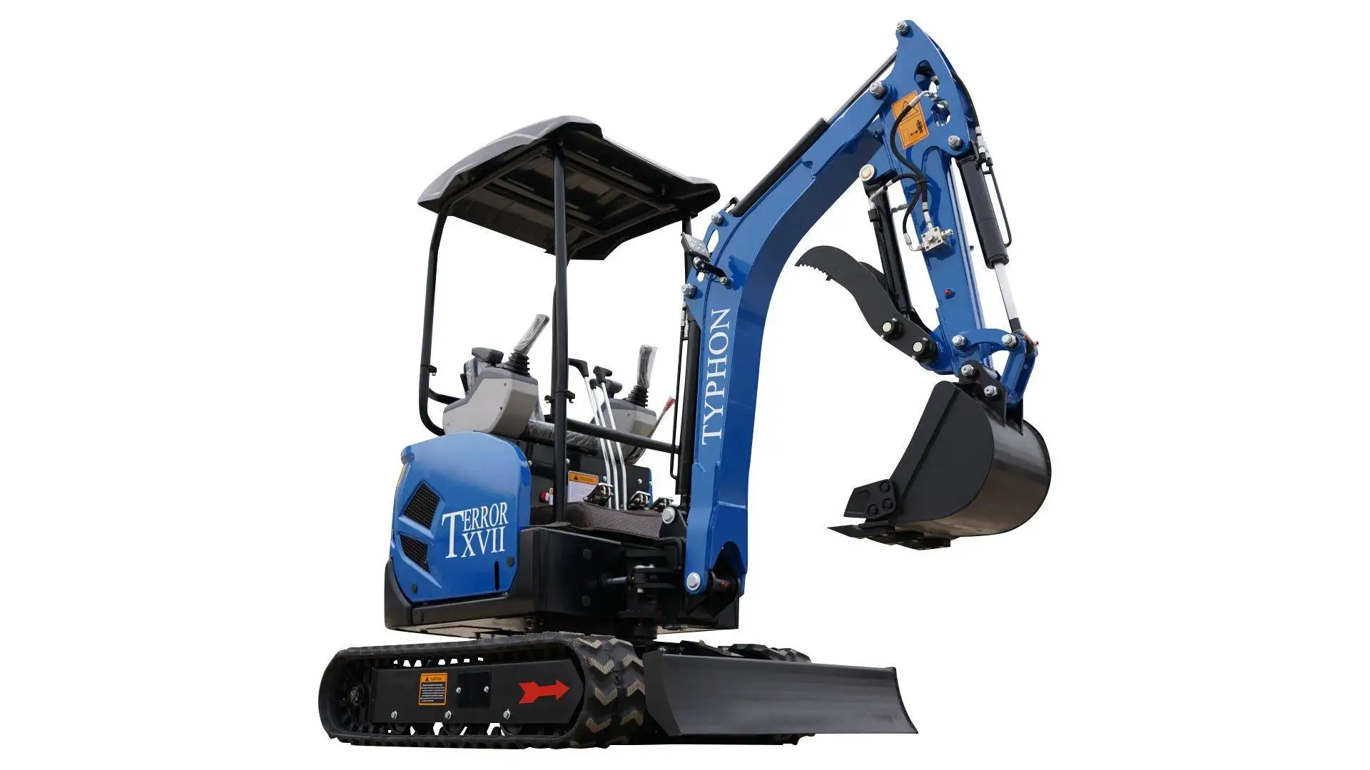 TYPHON TERROR XI STORM Mini Excavator – 1.1 Ton Trench Digger with Boom Swing, Hydraulic Thumb Clip, Bucket USA