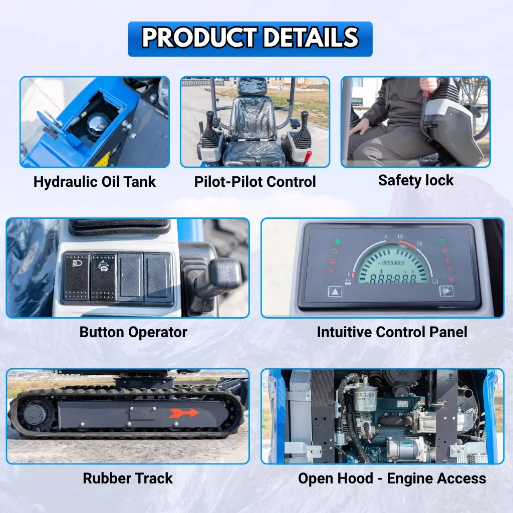 TYPHON TERROR XIX STORM Mini Excavator – 4000lbs Trench Digger with Boom Swing, Canopy, Retractable Tracks