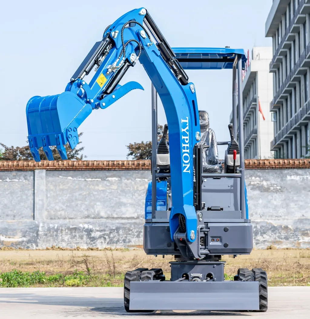 TYPHON TERROR XIX STORM Mini Excavator – 4000lbs Trench Digger with Boom Swing, Canopy, Retractable Tracks