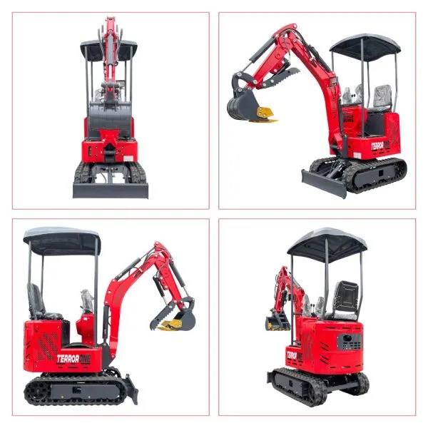 TYPHON TERROR ONE STORM 1 Ton Mini Excavator Trench Digger with Hydraulic Oil Cooler Canopy & Wide Bucket Ideal for Garden, Farm, Park & Road Work Digging, Drilling, Bull-Dozing