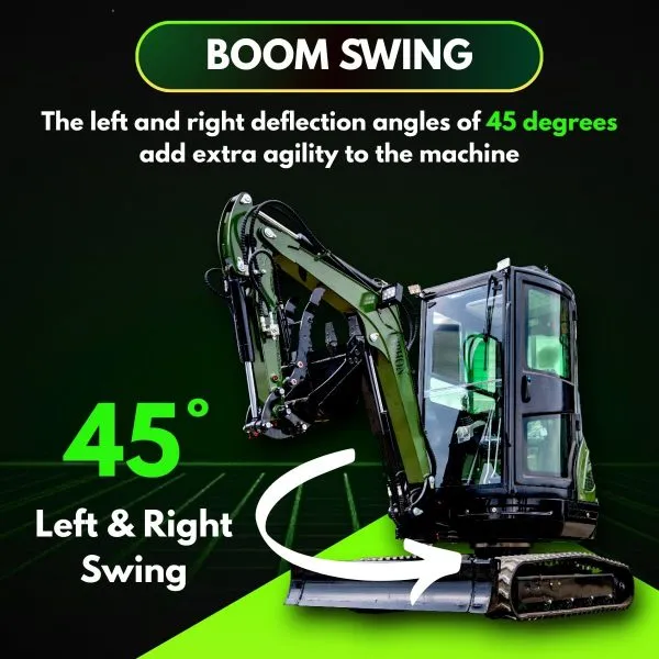 TYPHON TERROR XXV Diesel Mini Excavator 2.7 Ton, 25.1 hp Kubota D1105 RetractableTracks, AC Cabin