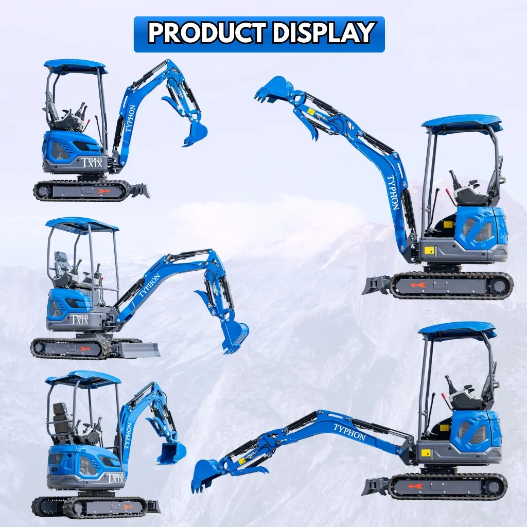 TYPHON TERROR XIX STORM Mini Excavator – 4000lbs Trench Digger with Boom Swing, Canopy, Retractable Tracks