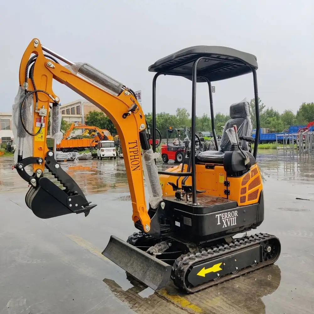 TYPHON TERROR XVIII Mini Excavator – 4000lbs EPA Certified USA KUBOTA D902 engine with Quick-attach and Ripper attachment