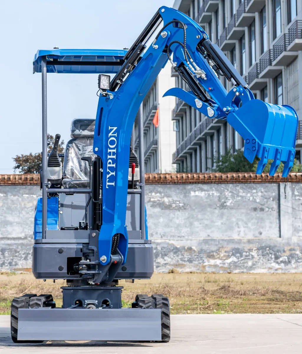TYPHON TERROR XIX STORM Mini Excavator – 4000lbs Trench Digger with Boom Swing, Canopy, Retractable Tracks