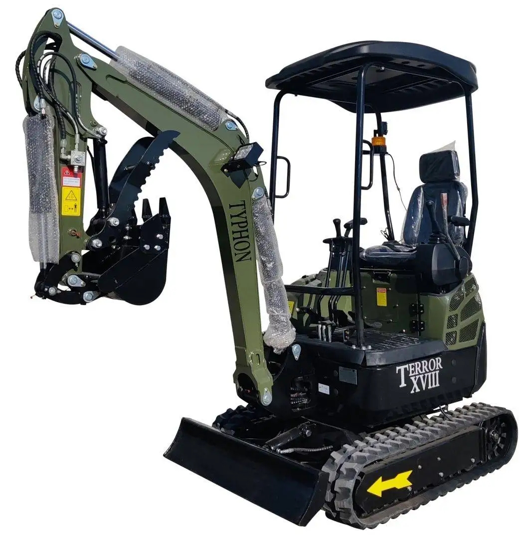 2025 4000 lb Typhon Terror XVIII Mini Excavator Rubber Track with Kubota Diesel Engine USA