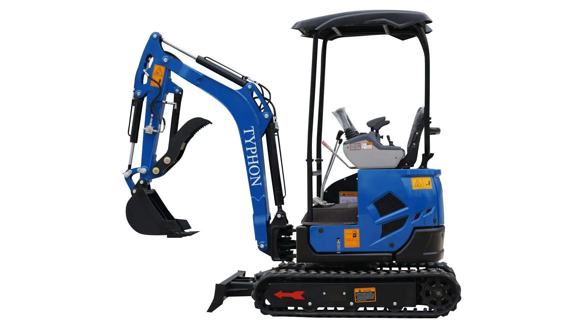 TYPHON TERROR XI STORM Mini Excavator – 1.1 Ton Trench Digger with Boom Swing, Hydraulic Thumb Clip, Bucket USA