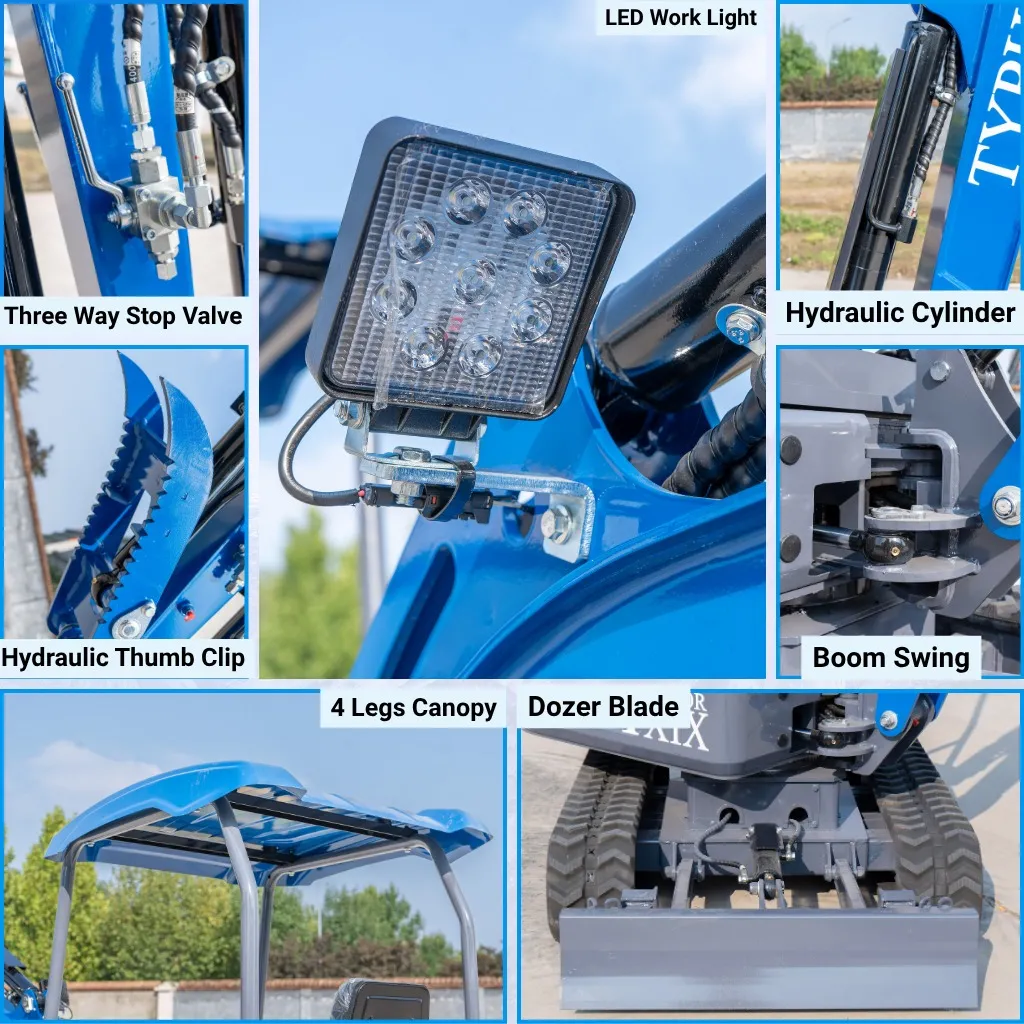 TYPHON TERROR XIX STORM Mini Excavator – 4000lbs Trench Digger with Boom Swing, Canopy, Retractable Tracks