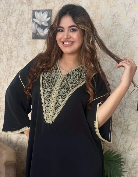قفطان مغربي فاخر للأعياد والمناسبات أسود