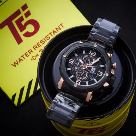 Montre T5 Chronographe Noire et Bronze
