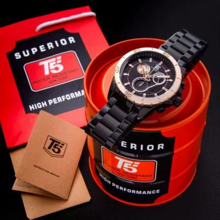 Montre T5 Chronographe Noire et Bronze