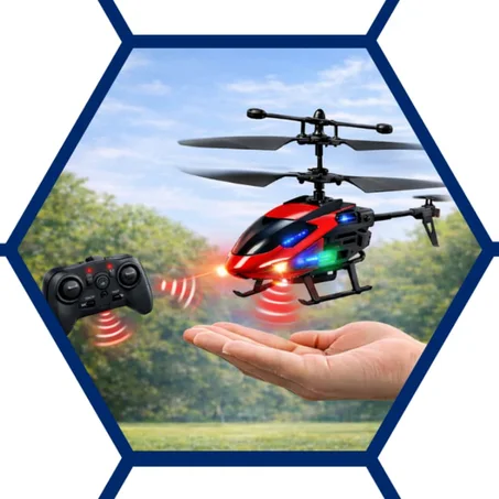 هليكوبتر ذكية سحرية للأطفال والكبار – تحكم بالإشارة وإضاءة LED