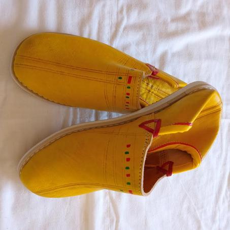 بلغة جلد طبيعي لون أصفر للرجال ممتازة, التوصيل بالمجان