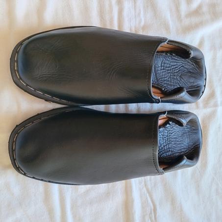 بلغة جلد طبيعي اسود للرجال ممتازة, التوصيل بالمجان